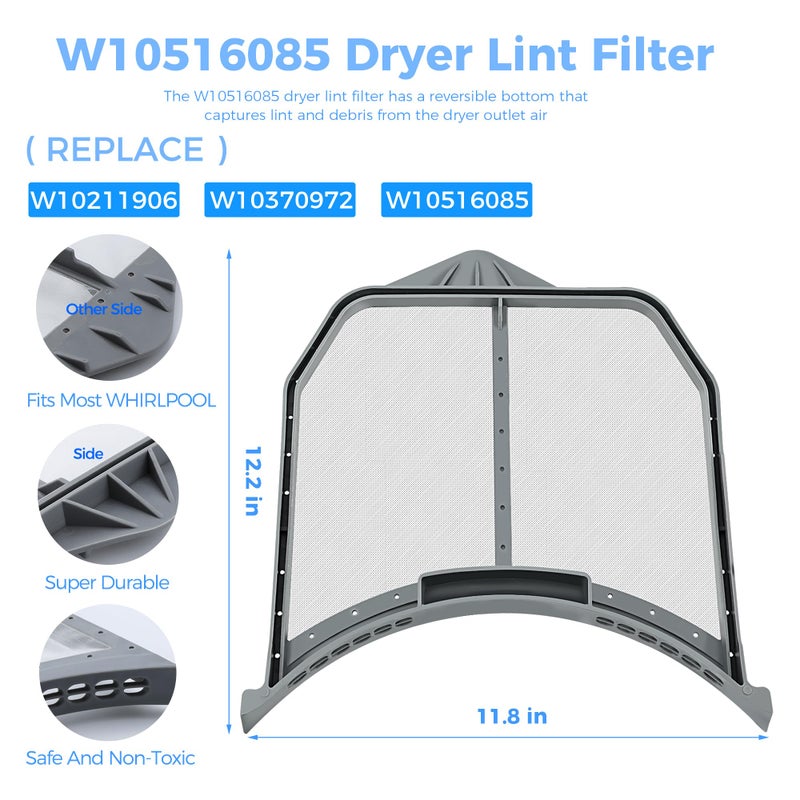 Romalon Upgraded W10516085 Dryer Lint Filter W11758174 For Whirlpool Dryer Lint Trap Filter Screen Replaces W10211906 W10370972 WPW10516085 3188345 AP6022545 PS11755878 EAP11755878 by Romalon - Image 3
